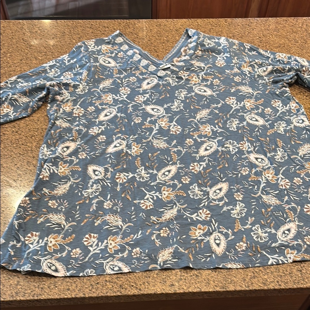 Floral Blue Women's Top